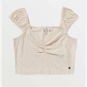 ROXY Hibiscus Honey Crop Top - Tapioca Size Small NWOT